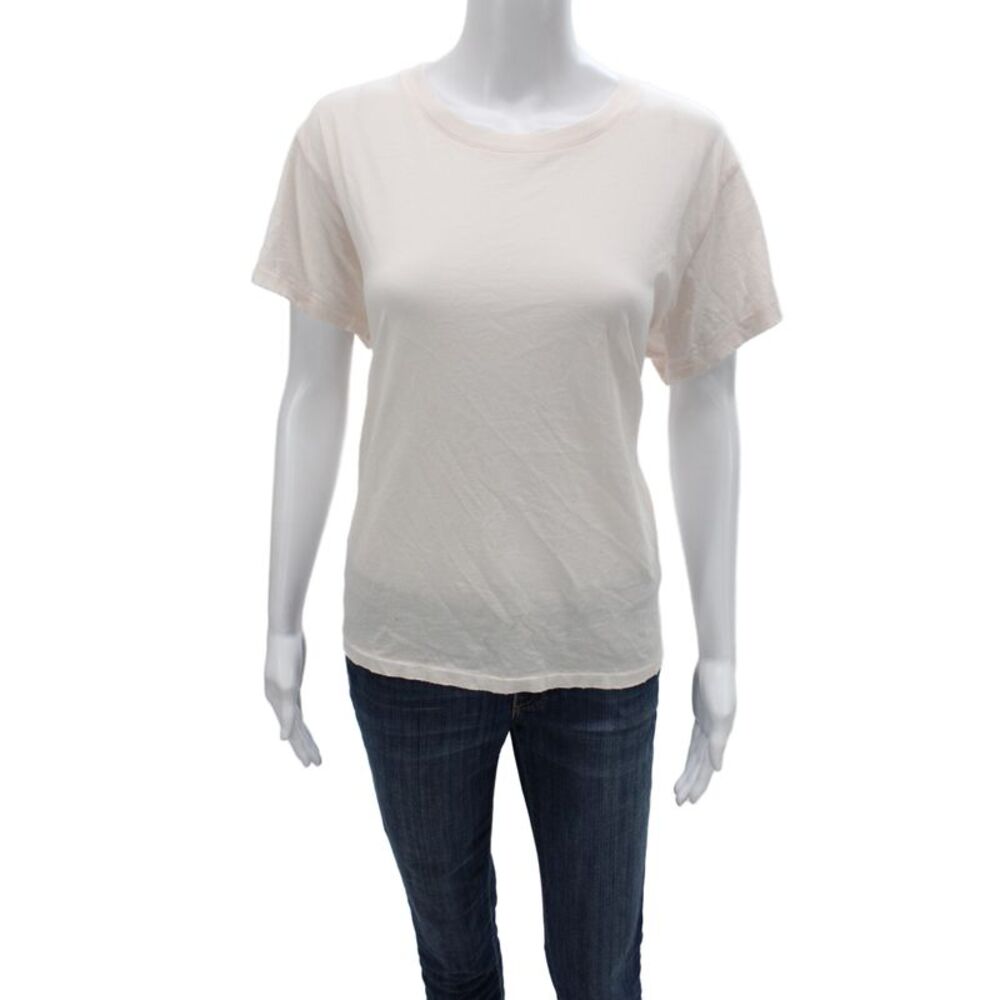 Leallo Womens Basic Cotton Crew Neck Short Sleeve T-Shirt Pink Size L